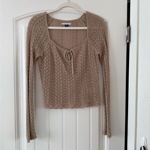 American Eagle | AE Square Neck Open Knit Sweater Size Small